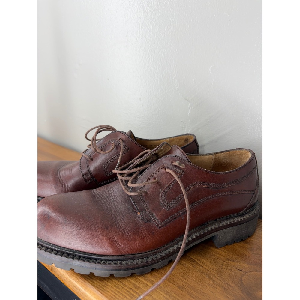Bostonian Classic Waterproof Mens 8 M Brown Leather Lug Sole Oxfords Italy 22812